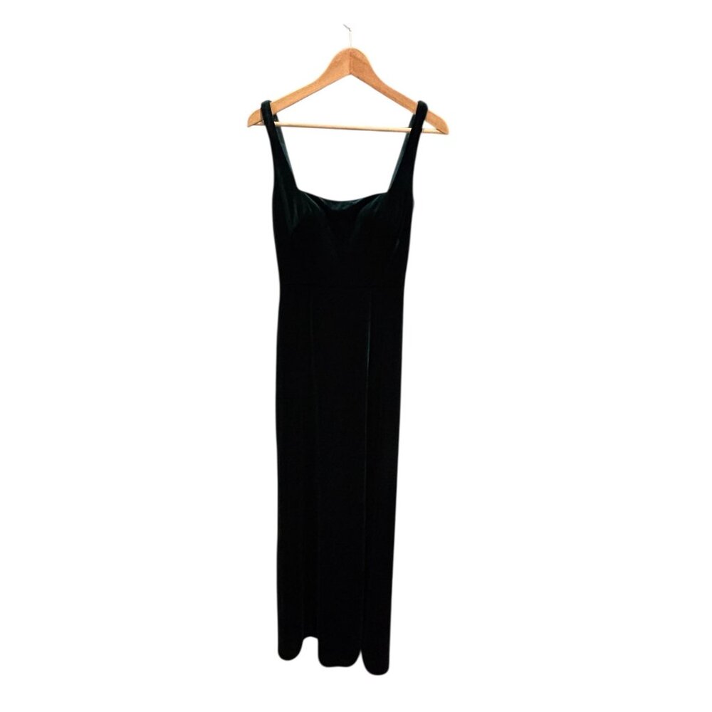 Jenny Yoo Green Velvet Maxi Dress Formal Wedding Guest Slip Dress Size 4 - Picture 2 of 10
